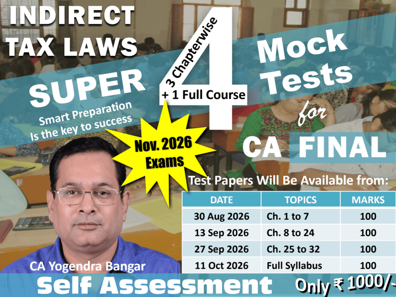 CA Final Indirect Tax Laws by CA Yogendra Bangar