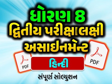 STD 8 હિન્દી દ્વિતીય સત્ર અસાઇનમેન્ટ 2025