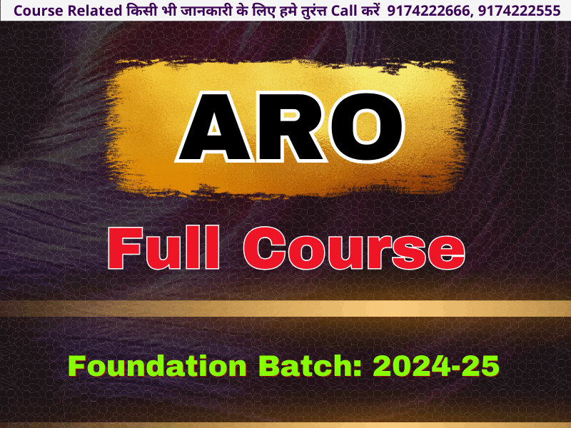 ✅🛑 ARO Live Test, Rec. Lectures, Notes, All Type of Test