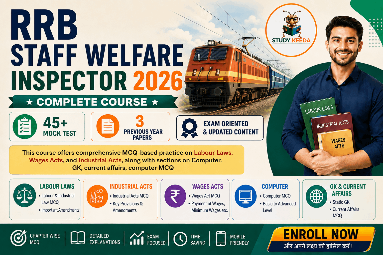 RRB Staff and Welfare Inspector test series poster